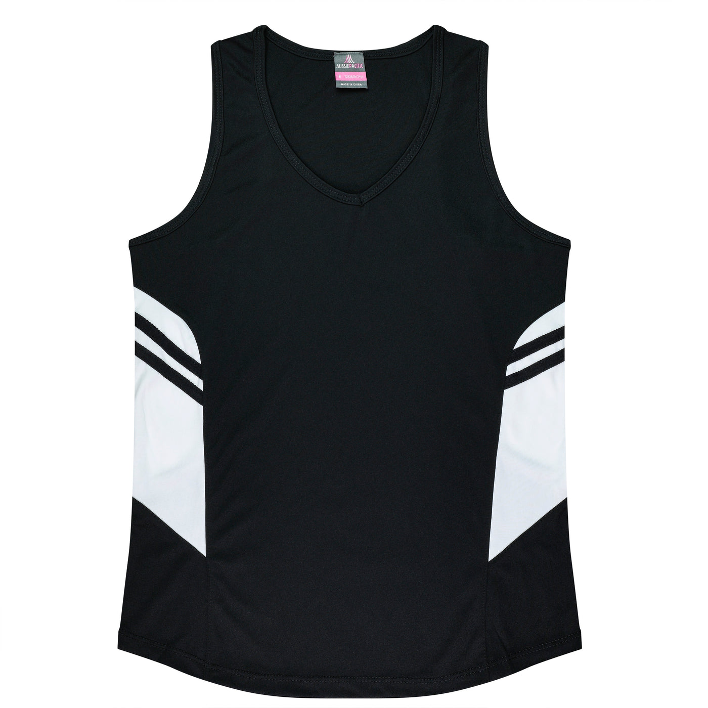 2111 - Aussie Pacific - Tasman Ladies Singlet - Black & Navy Body Colours