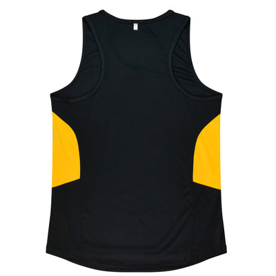 2111 - Aussie Pacific - Tasman Ladies Singlet - Black & Navy Body Colours