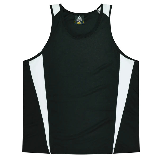 3104 - Aussie Pacific - Eureka Kids Singlet Black/White