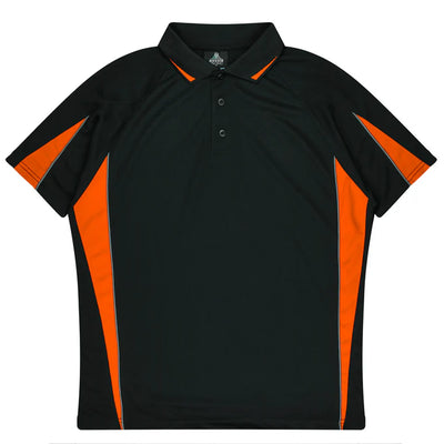 3304 - Aussie Pacific - Eureka Kids Polo Black/Orange