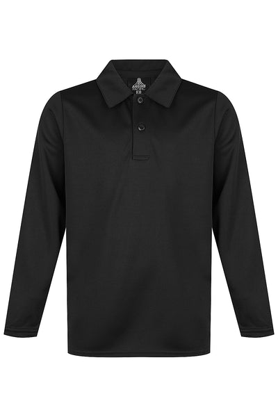 3316 - Aussie Pacific - Botany Kids Polo L/S Black 