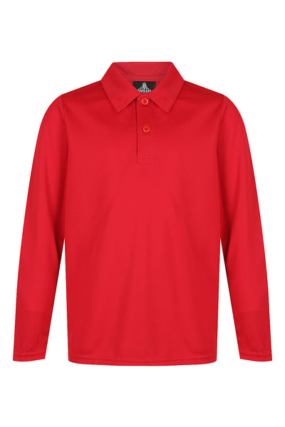 3316 - Aussie Pacific - Botany Kids Polo L/S Red 