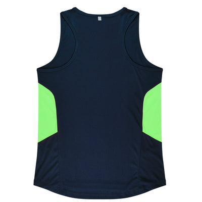 2111 - Aussie Pacific - Tasman Ladies Singlet - Black & Navy Body Colours