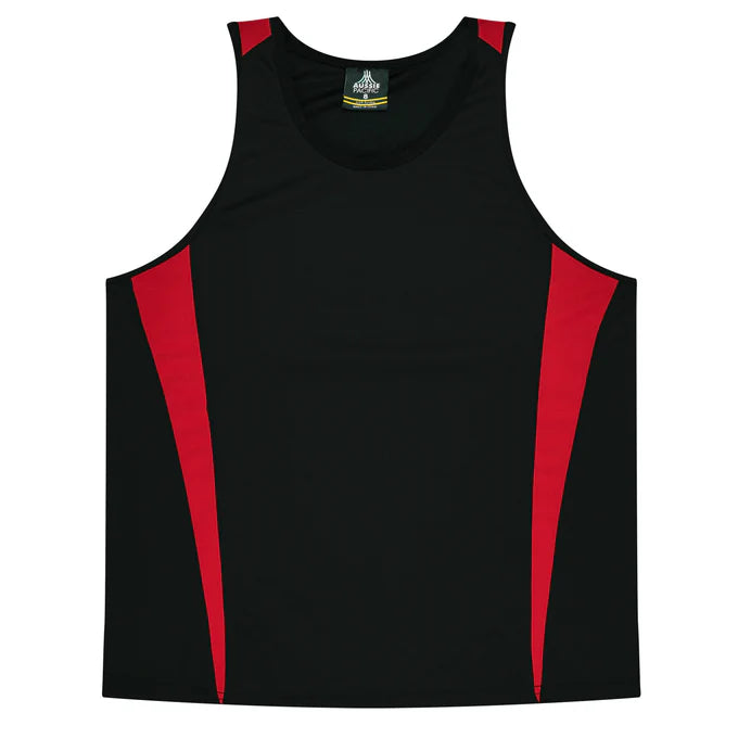 3104 - Aussie Pacific - Eureka Kids Singlet Black/Red