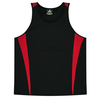 3104 - Aussie Pacific - Eureka Kids Singlet Black/Red