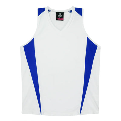 2104 - Aussie Pacific - Eureka Ladies Singlet White/Royal