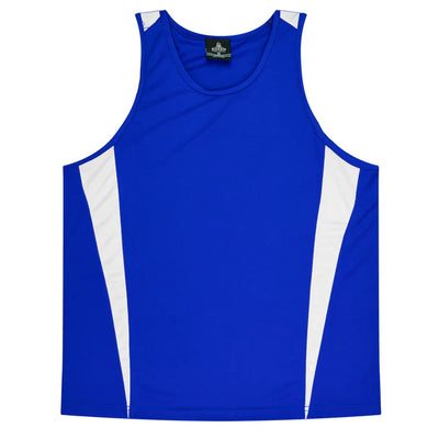 3104 - Aussie Pacific - Eureka Kids Singlet Royal/White