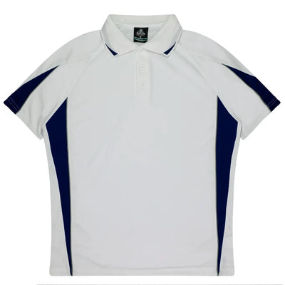 3304 - Aussie Pacific - Eureka Kids Polo White/Navy