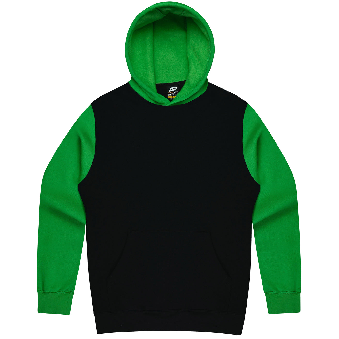 3530 - Aussie Pacific - Monash Kids Hoodie Black/Kawa Green