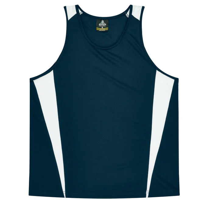 3104 - Aussie Pacific - Eureka Kids Singlet Navy/White