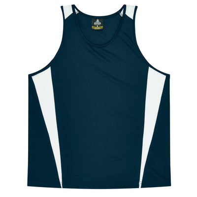 3104 - Aussie Pacific - Eureka Kids Singlet Navy/White