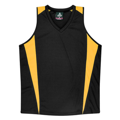 2104 - Aussie Pacific - Eureka Ladies Singlet Black/Gold