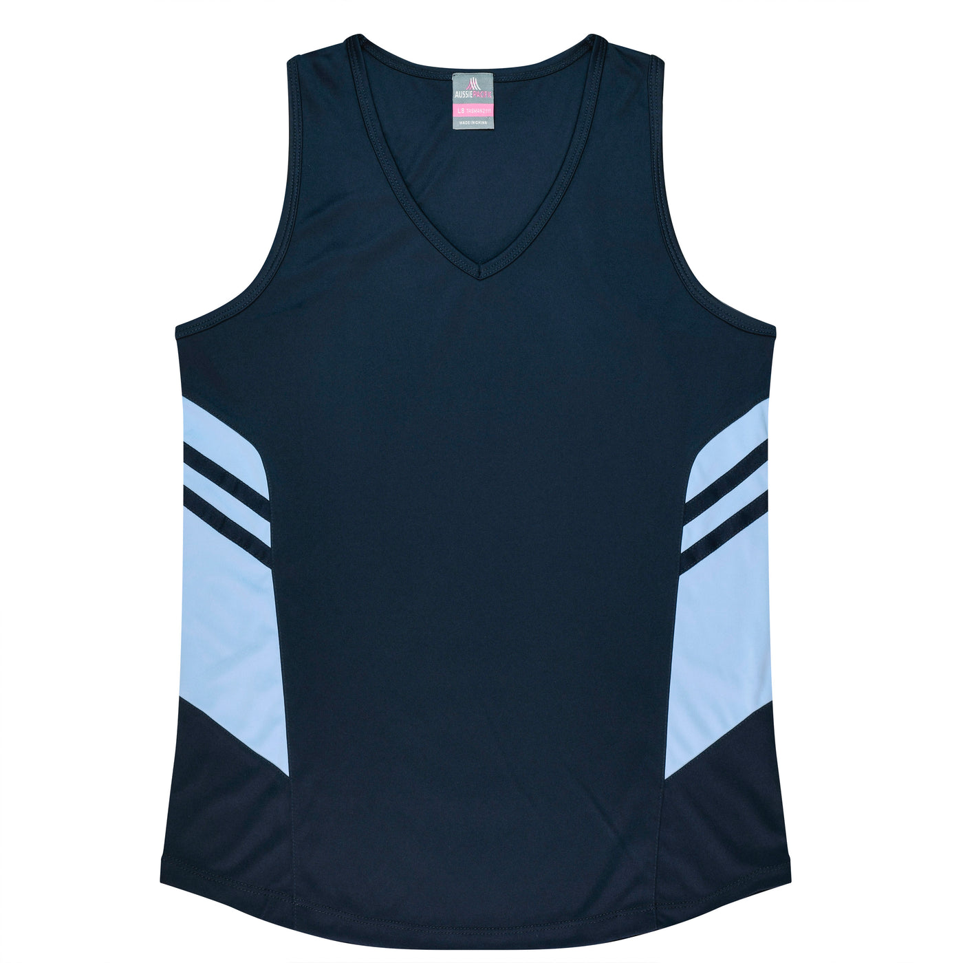 2111 - Aussie Pacific - Tasman Ladies Singlet - Black & Navy Body Colours