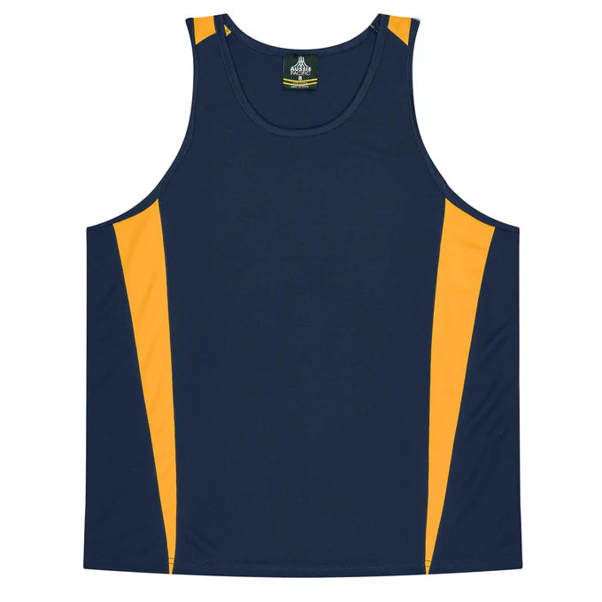 3104 - Aussie Pacific - Eureka Kids Singlet Navy/Gold