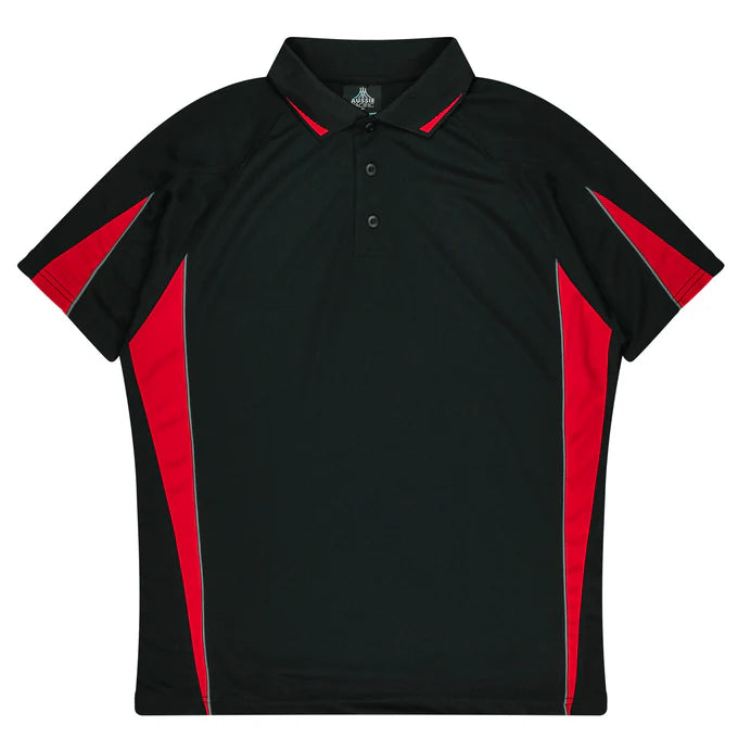 3304 - Aussie Pacific - Eureka Kids Polo Black/Red
