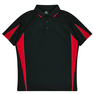 3304 - Aussie Pacific - Eureka Kids Polo Black/Red