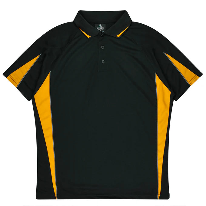 3304 - Aussie Pacific - Eureka Kids Polo Black/Gold