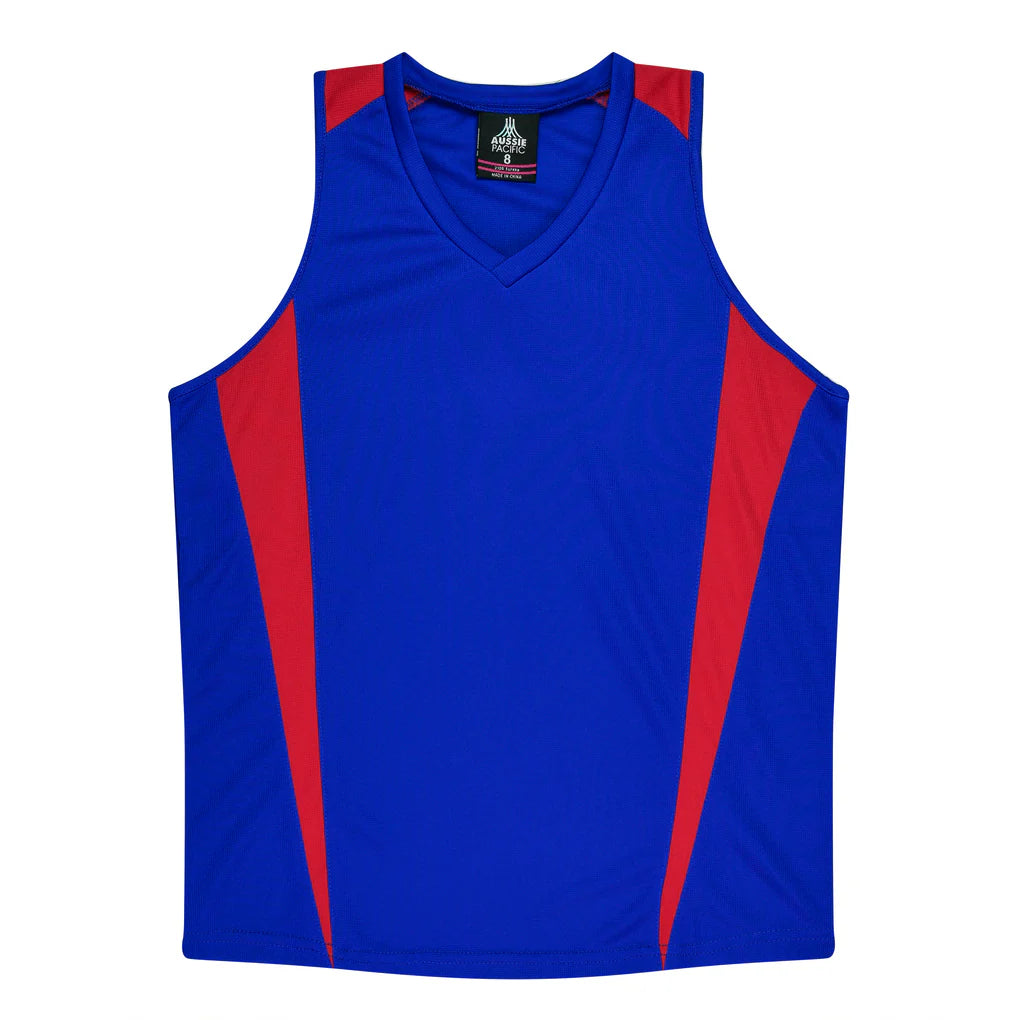 2104 - Aussie Pacific - Eureka Ladies Singlet Royal/Red