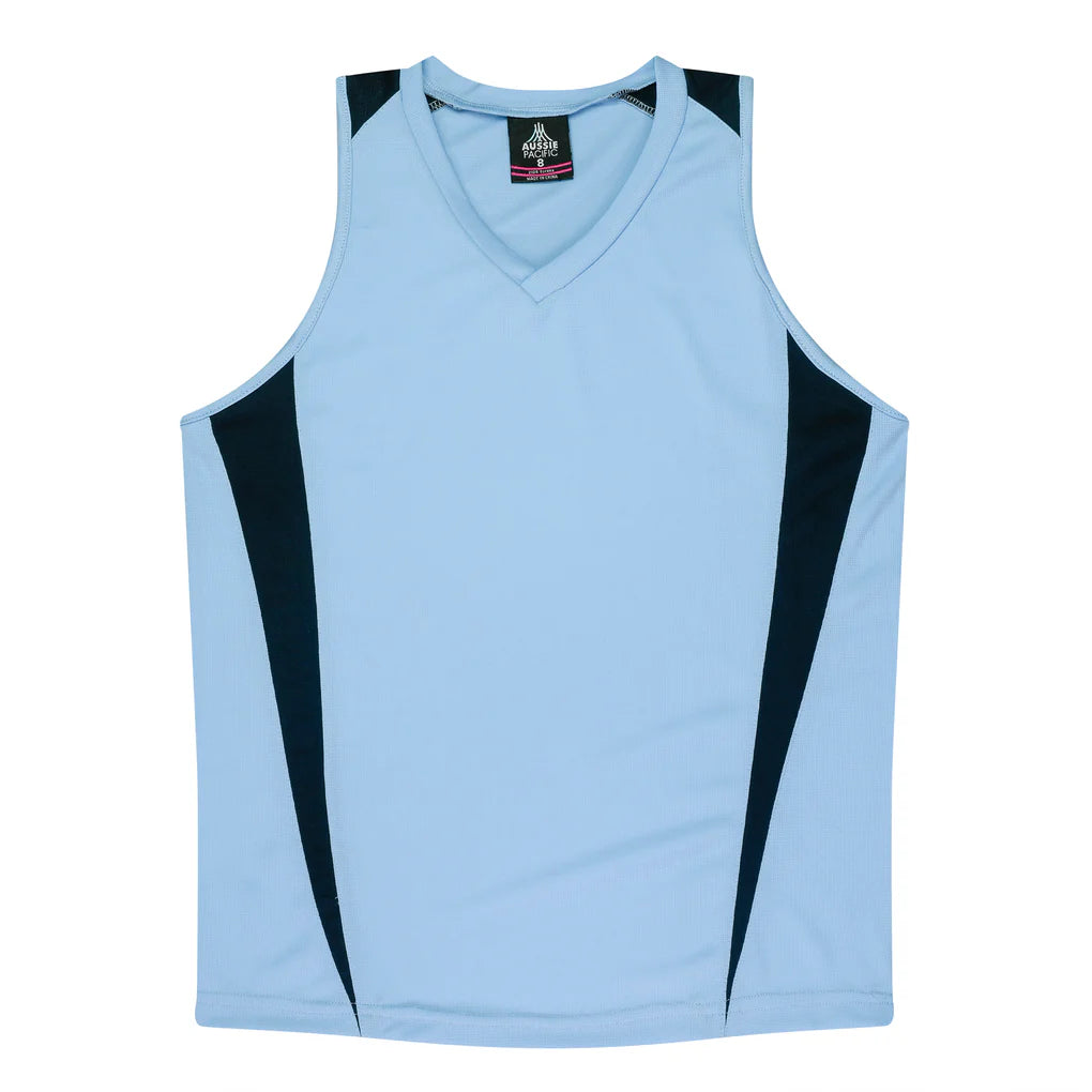 2104 - Aussie Pacific - Eureka Ladies Singlet Navy/Sky
