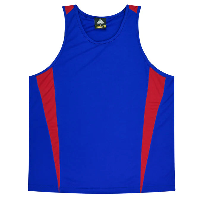 3104 - Aussie Pacific - Eureka Kids Singlet Royal/Red