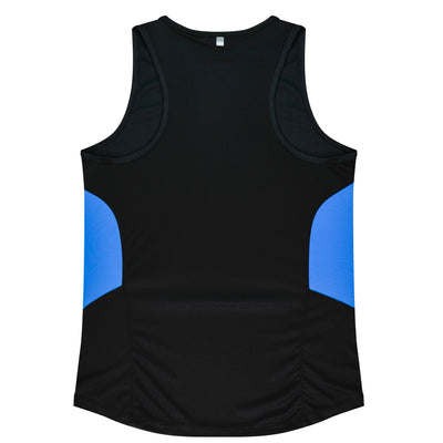 2111 - Aussie Pacific - Tasman Ladies Singlet - Black & Navy Body Colours