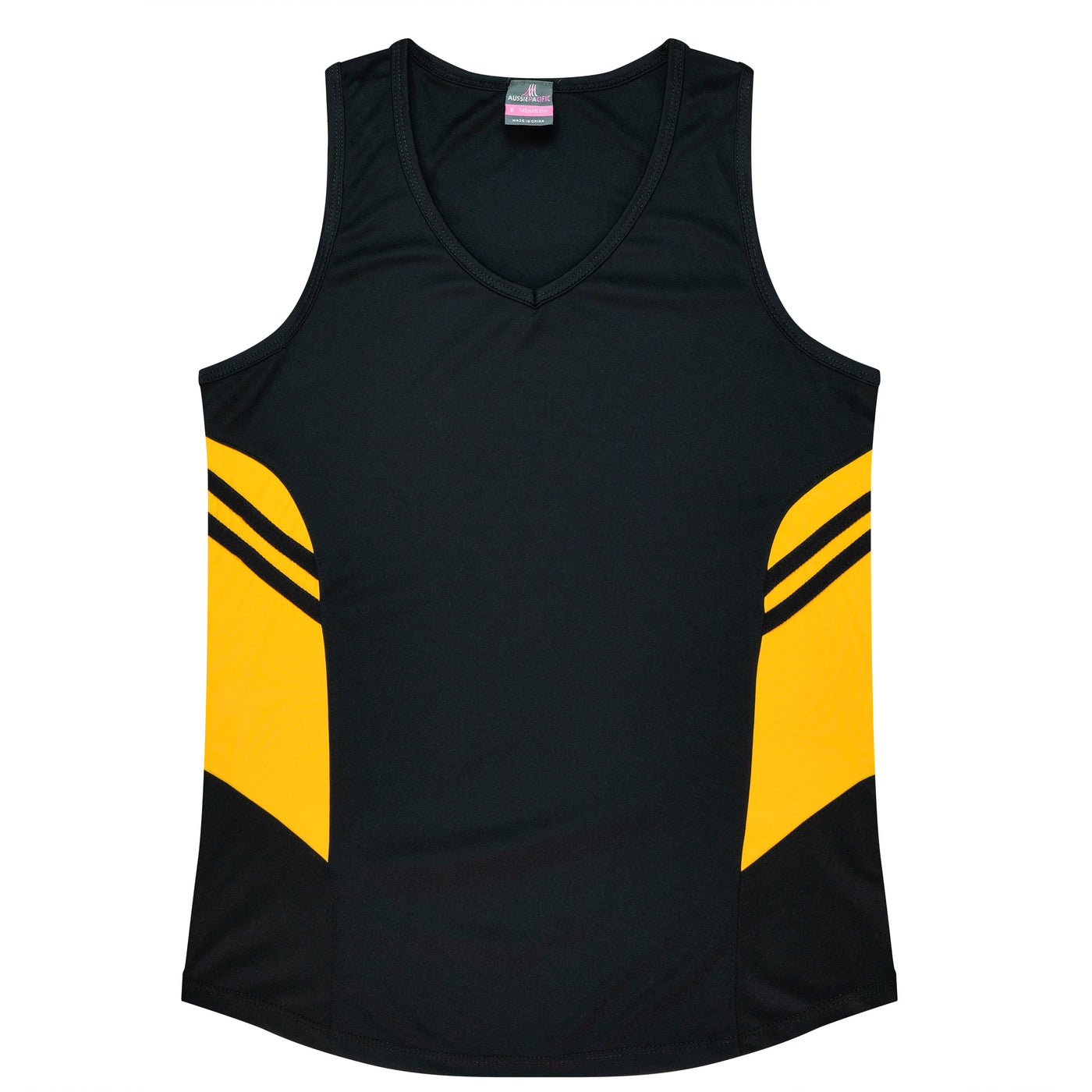 2111 - Aussie Pacific - Tasman Ladies Singlet - Black & Navy Body Colours