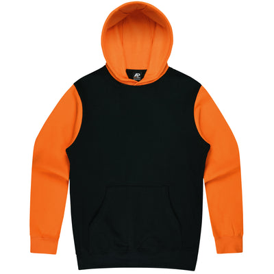 3530 - Aussie Pacific - Monash Kids Hoodie Black/Electric Orange 