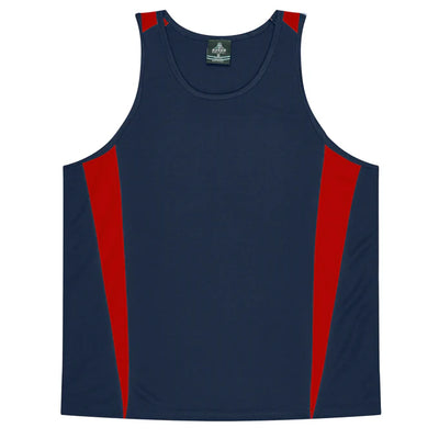 3104 - Aussie Pacific - Eureka Kids Singlet Navy/Red