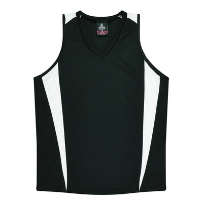 2104 - Aussie Pacific - Eureka Ladies Singlet Black/White