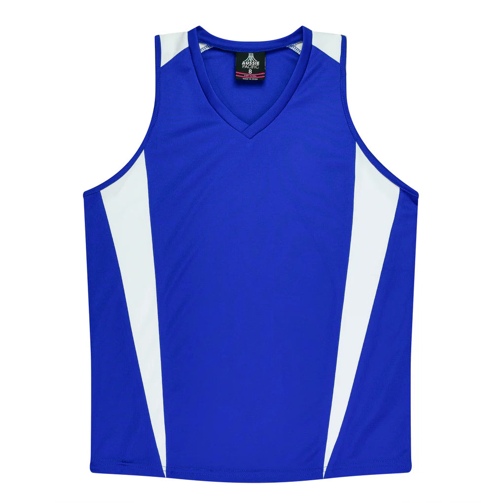2104 - Aussie Pacific - Eureka Ladies Singlet Royal/White
