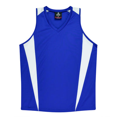 2104 - Aussie Pacific - Eureka Ladies Singlet Royal/White