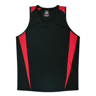 2104 - Aussie Pacific - Eureka Ladies Singlet Black/Red