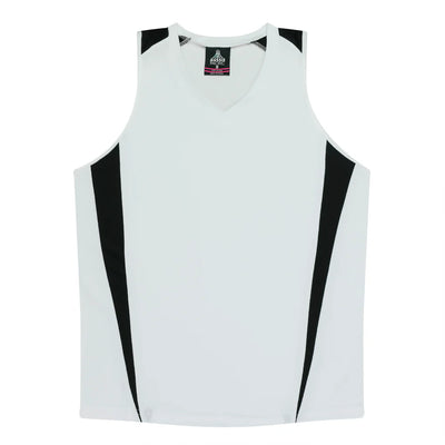 2104 - Aussie Pacific - Eureka Ladies Singlet White/Black