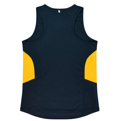 2111 - Aussie Pacific - Tasman Ladies Singlet - Black & Navy Body Colours