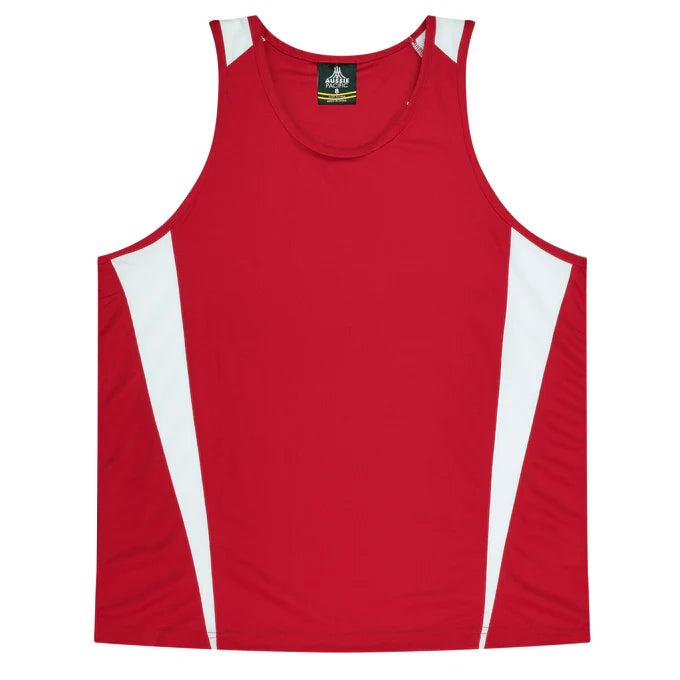 3104 - Aussie Pacific - Eureka Kids Singlet Red/White