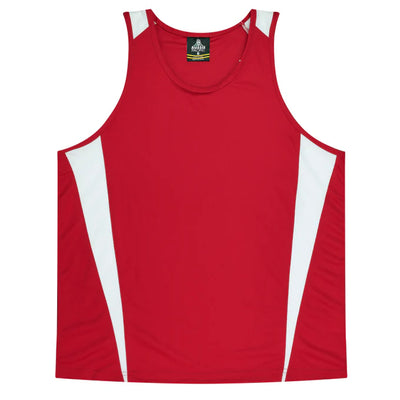 3104 - Aussie Pacific - Eureka Kids Singlet Red/White