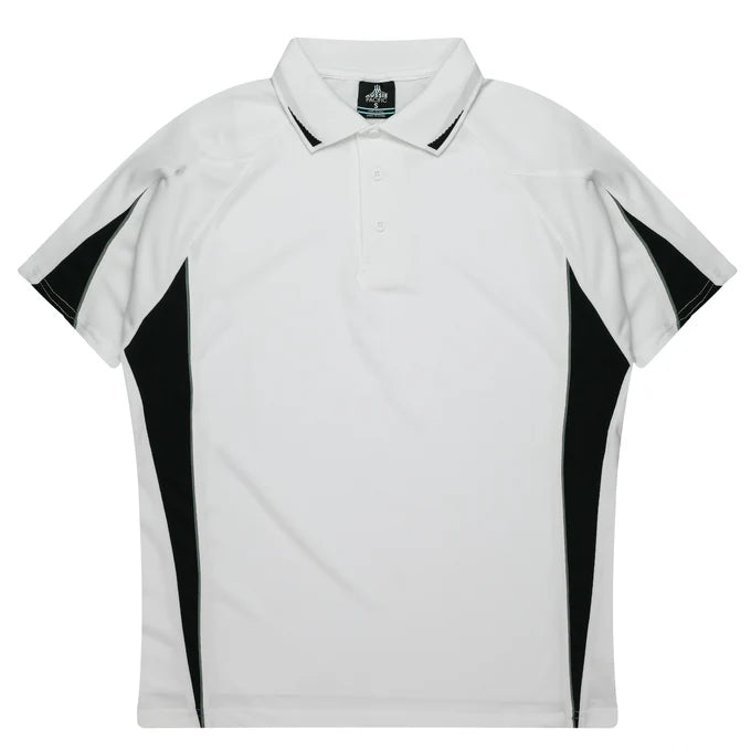 3304 - Aussie Pacific - Eureka Kids Polo White/Black