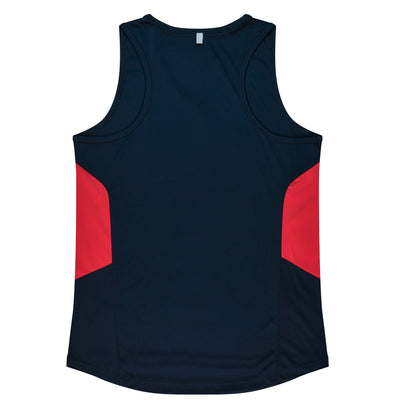 2111 - Aussie Pacific - Tasman Ladies Singlet - Black & Navy Body Colours