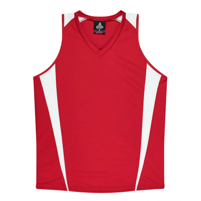2104 - Aussie Pacific - Eureka Ladies Singlet Red/White