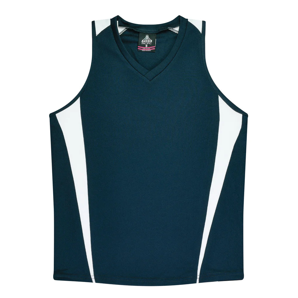 2104 - Aussie Pacific - Eureka Ladies Singlet Navy/White