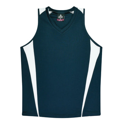 2104 - Aussie Pacific - Eureka Ladies Singlet Navy/White