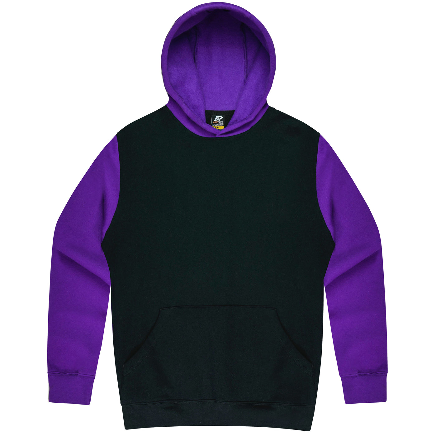 3530 - Aussie Pacific - Monash Kids Hoodie Black/Electric Purple