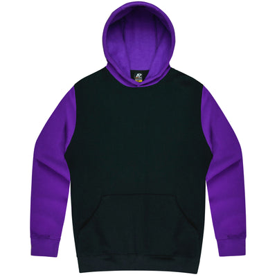 3530 - Aussie Pacific - Monash Kids Hoodie Black/Electric Purple