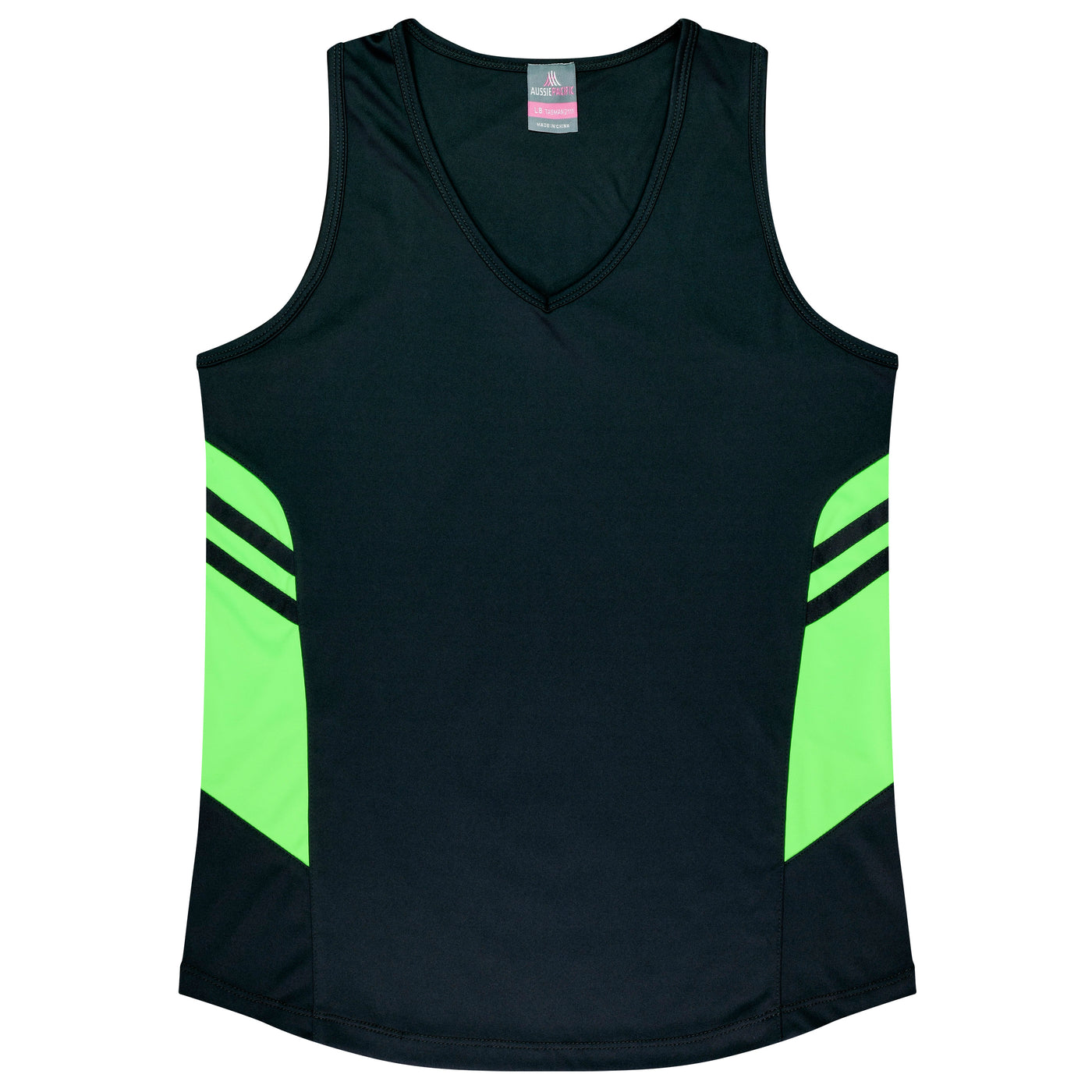 2111 - Aussie Pacific - Tasman Ladies Singlet - Black & Navy Body Colours