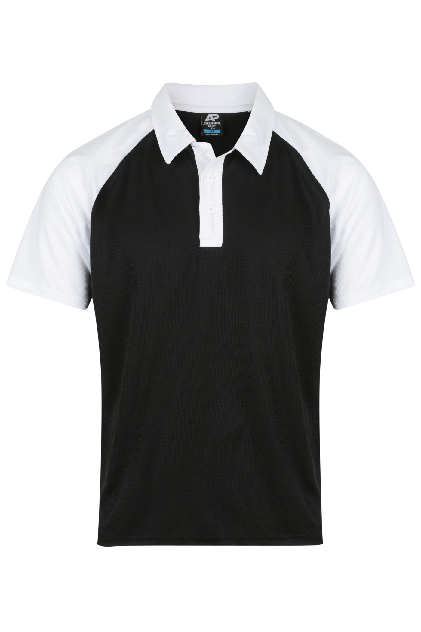 1318 - Aussie Pacific - Manly Mens Polo Black/White