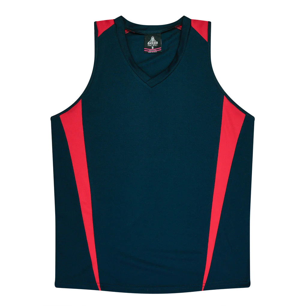 2104 - Aussie Pacific - Eureka Ladies Singlet Navy/Red