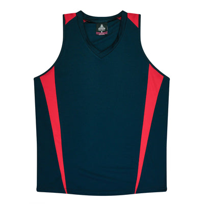 2104 - Aussie Pacific - Eureka Ladies Singlet Navy/Red