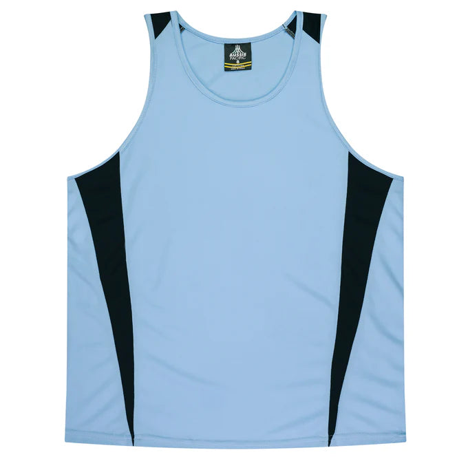 3104 - Aussie Pacific - Eureka Kids Singlet Navy/Sky