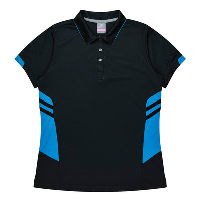 2311 - Aussie Pacific - Womens Tasman Polo -  Black, Grey and Navy Body Colours