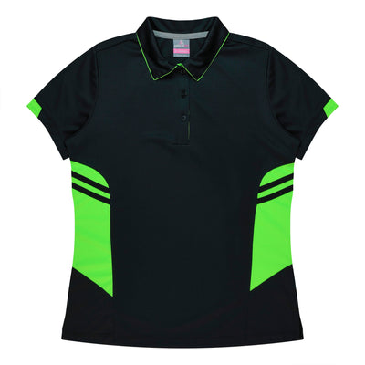 2311 - Aussie Pacific - Womens Tasman Polo -  Black, Grey and Navy Body Colours